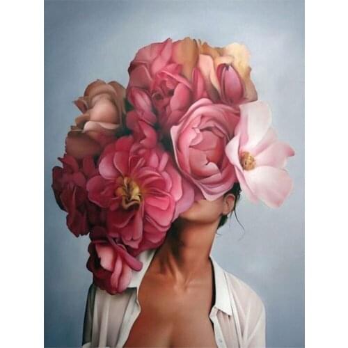 Flower Women DIY 11CT Cross Stitch Embroidery Kits Craft Needlework Set Cotton Thread Printed Canvas Home Decoration Sell