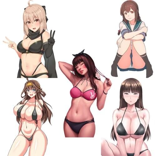 Three Ratels CDM367 bikini sexy girl Anime Sticker for motor bike motorcycle car wall sticker for gabinete gamer