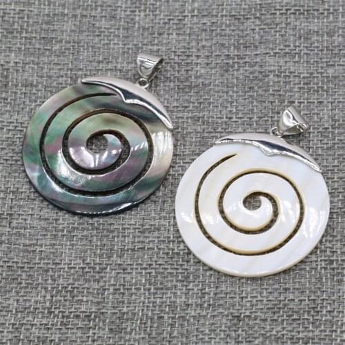 Natural Abalone Shell Pendant Round shape Mother of Pearl Exquisite charms For jewelry making DIY Necklace accessories