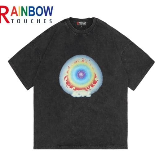 Rainbowtouches 2021 New Short-Sleeve T-Shirt Unisex High Street Colour Printing Loose Casual T-shirts Punk Hip Hop Fashion