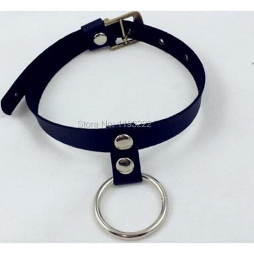 Handmade Sexy Round Rivets Punk Rock Harajuku Leather Choker Fashion Buckle Jewelry Collar Necklace O Harness