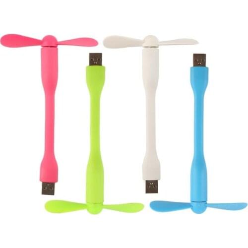 2pcs Portable Mini Fan Mini Light Usb Cooler Hand Power Bank Fan Flexible Foldable For PC Compter Tablet Low Power