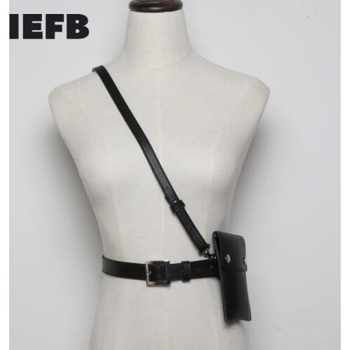 IEFB /Straps All Math Men And Womens Belt Mini- Packet 2021 Autumn Fashion New Black PU Leather Belts Clothes Accessories 9Y116