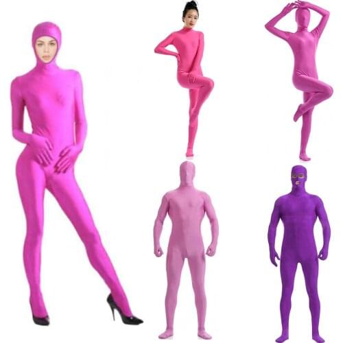 Pink guys Pink Joji customized Zentai Costumes Catsuit Halloween Costumes Adult Bodysuit add crotch zipper open eyes open mouth