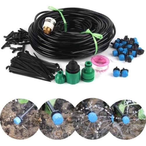 40M Garden Drip Irrigation System Automatic Drip Watering System Kits DIY Micro Drip Irrigation Kits Blue Adjustable Drippers
