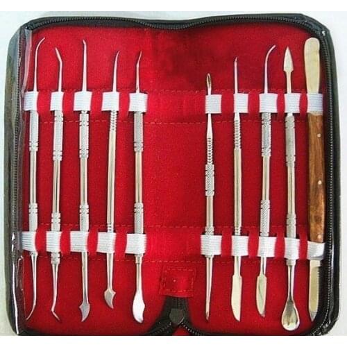 Dental Lab Stainless Steel Kit Wax Carving Tool Set Instrument