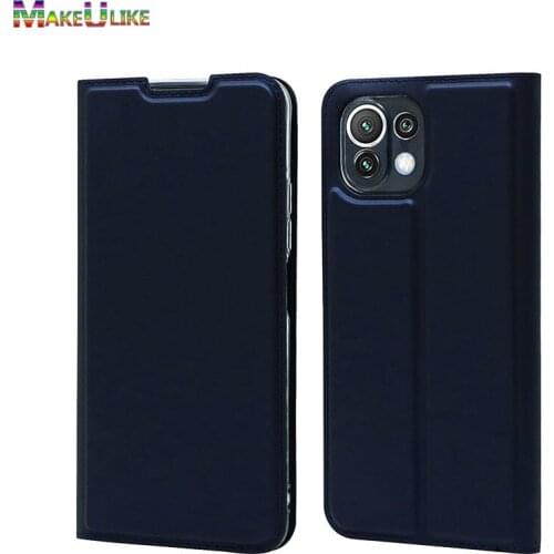 Slim Flip Case For Xiaomi Mi 11 Lite 5G Cover PU Leather Magnetic Phone Bag Case For Xiaomi 11Lite 5G Stand Wallet Case