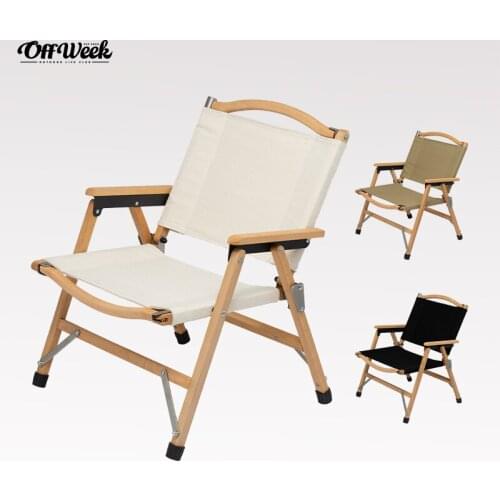 Solid wood outdoor camping chair folding canvas chair fishing picnic camping chair