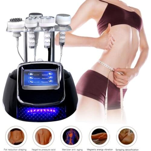 5D 6 in1 Ultrasound 80K Cavitation RF Ultrasonic Vacuum Slimming Radio Frequency Massager Skin Care Device Health Machine
