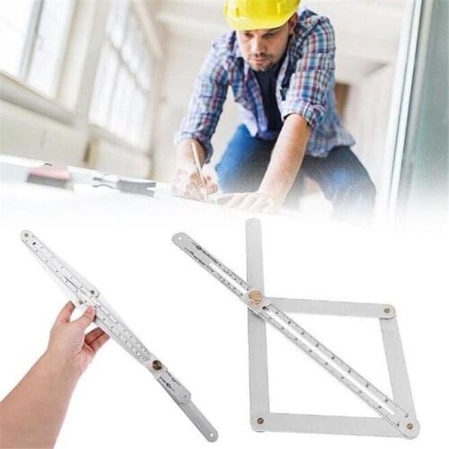 Professional DIY Multi-angle Stainless Steel Protractor Tile Wood Ruler Short Woodworking Decoration Tool Corner Ruler