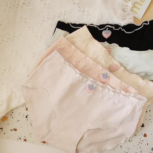 Japanese Sweet Seamless Panties women spring cute Strawberry 50 count pure cotton Mid-Rise Panties lingerie women Panties N670