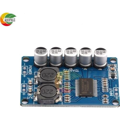 Ziqqucu 35W TDA8932 Digital Amplifier Board Module Mono Low Power Stereo Amplifier AMP 10V- 30V DC 24V Output 2A Power Supply