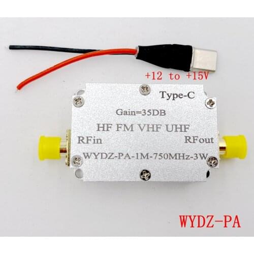 1PC 1M-750M 3W HF FM VHF UHF FM transmitter Broadband RF power amplifier Shortwave power amplifier with shell