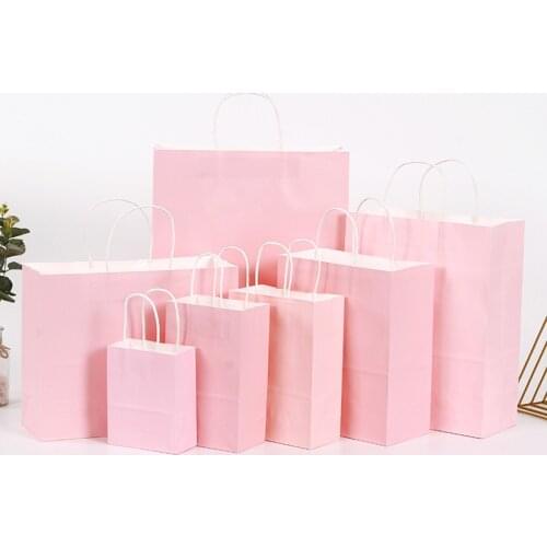 100 pieces/lot) Customized Print Logo Kraft Paper Bag Recyclable Shopping Macaron Bags For Packaging Wedding Favors Gifts GB05