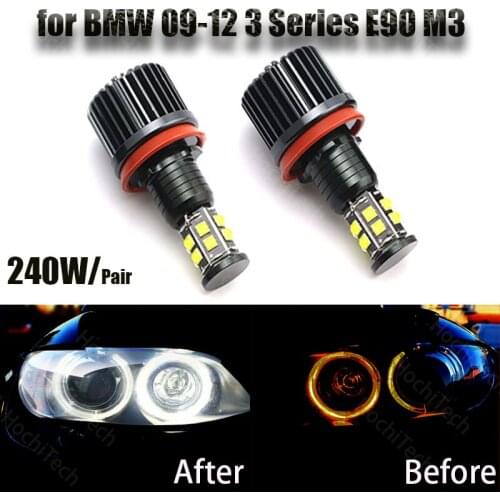 120W 6000K white H8 LED Angel Eyes Led Marker Lights for BMW 2009-2012 3 Series E90 M3