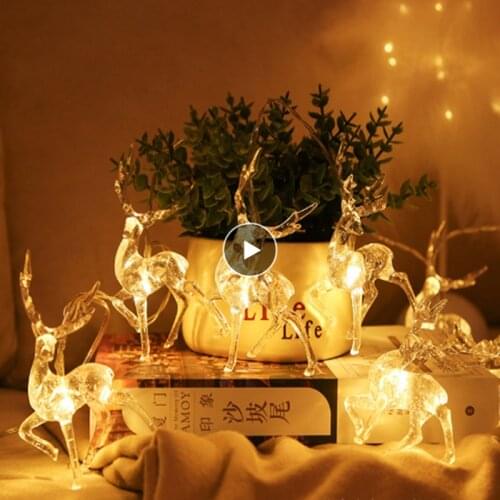 2022 Christmas Light Reindeer Christmas Tree Snowflake Light String Home Decor 6m/40LEDs Garden Decoration Outdoor Room Decor