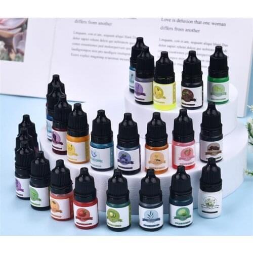 24 Colors Epoxy Pigment Concentrated Oily Color Pigment Crystal Resin Candle Pigment Dye Colorant Jewelry Making Accessories 5ml