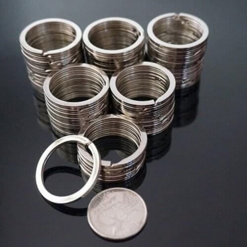 30PCS 25mm Stainless Steel DIY Polished Split Ring Keyrings Key Chain Hoop Loop Key Holder