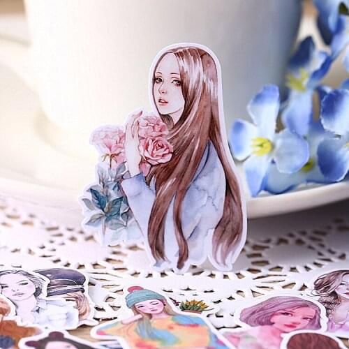 31pcs Self-made Beautiful Girl Women Chacrater Scrapbooking Stickers DIY Craft DIY Sticker Pakc Photo Albums Deco Diary Deco