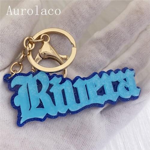 Aurolaco Custom Name Keychain Acrylic Keychain Personalised Acrylic Keychain Gift for Women
