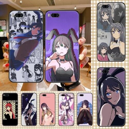 Anime Sakurajima Mai Phone case For Xiaomi Mi Max Note 3 A2 A3 8 9 9T 10 Lite Pro Ultra black soft shell pretty bumper tpu