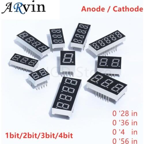 5Pcs 0.28 Inch Digital Tube LED Display 1Bit 2Bit 3Bit 4Bit Display Common Anode / Cathode 0.28"/0.36"/0.4"/0.56" 7 Segment Red