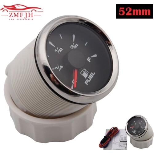 52mm Auto Car Boat Fuel Level Gauge Fit for 0~190ohm&240-33ohm Fuel Level Sensor With 7 Colors Backlight 9~32V Waterproof