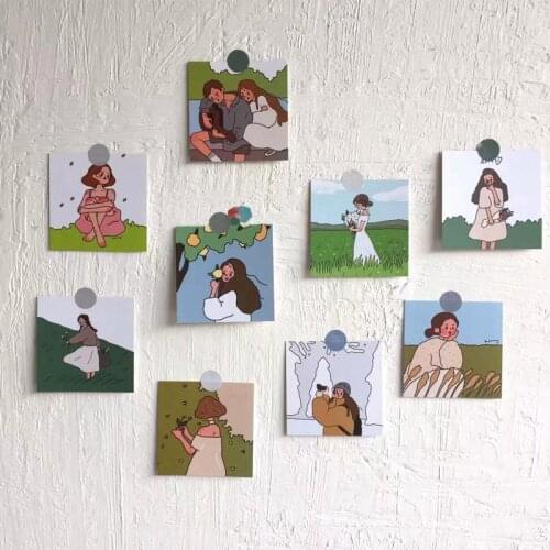 Cartoon Paper Card Photography Background Cute Girl Photo Studio Backdrop Props Fashion Photography Props Wall Decor 9pcs/set