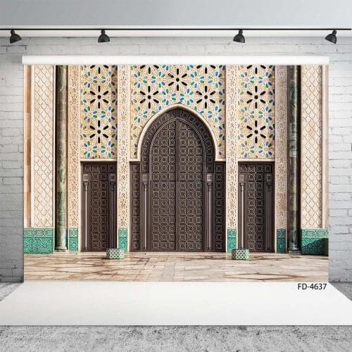 Vintage Pattern Arch Door Photo Backdrops Customized Background for Baby Children Portrait Pets Photoshoot Photography Props