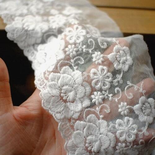 Cotton Embroidery Lace Trim Weddeing Dress Decorative Fabric DIY Handmade Cloth Material Garment Accessories