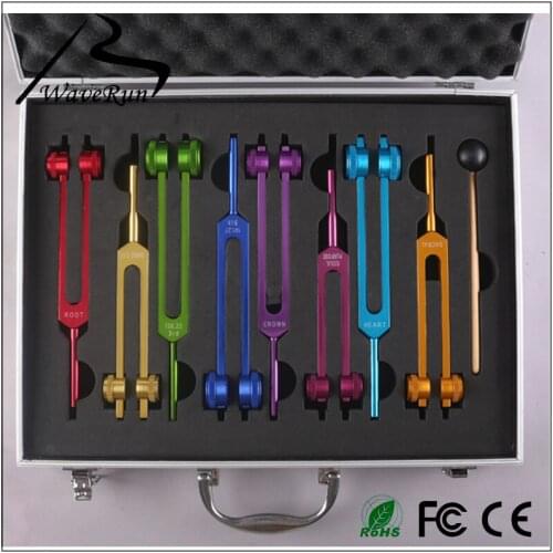 K0502 Indian Chakra Tuner Full Colored Chakra 8-Color tuning fork set