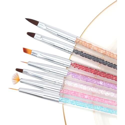 7pcs Nail Brush for Detailing Striping Nail Art with Gel Brushes,Painting Brushes, 3D Brush, Acrylic brush for nail art painting