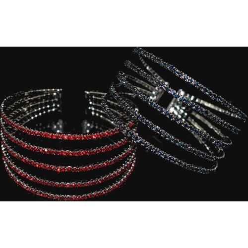 Classic Elegant Cuff Open Bangles Womens Rhinestone Bracelet Gold Red Crystal Bracelet Bridal Bracelet Wedding Jewelry