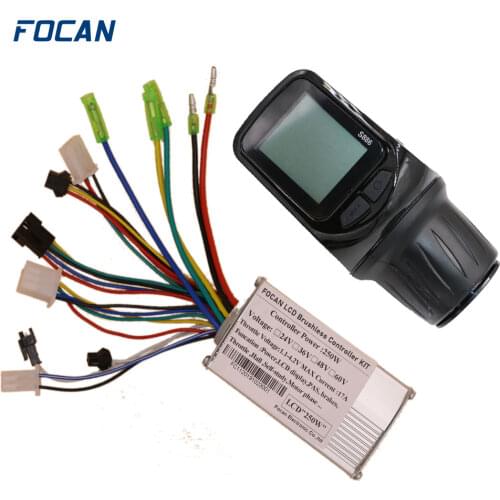24V/36V/48V Motor Brushless Controller LCD Display Panel Thumb Throttle Electric Bicycle Scooter Brushless Controller Kit