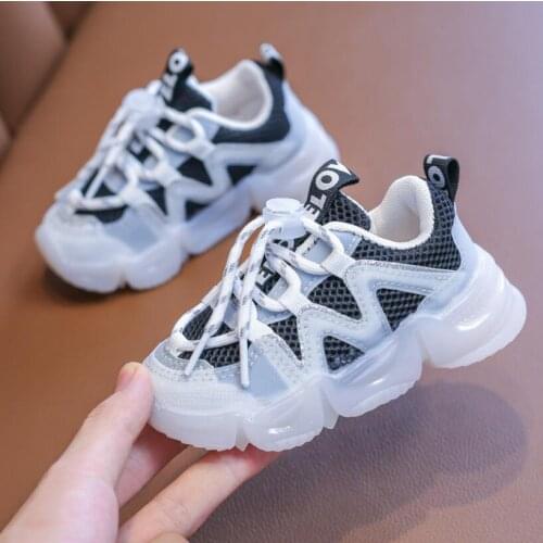 2020 Autumn New Children Casual Running Shoes Boys Girls Sport Shoes Fashion Colorblock Trend Breathable Non-slip Kids Sneakers