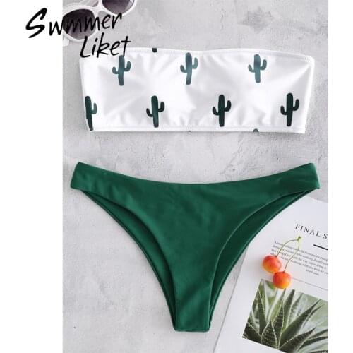 Bandeau push up swimsuit Extreme bikini micro bathing suit Print sexy swimwear women two-piece suits Brazil bikinis 2019 mujer