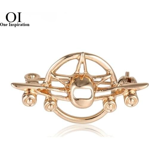OI Vintage Airplane Aircraft Brooches Badge Suit Collar Clip For Women Men Hat Scarf Pins Plane Model Brooch Christmas