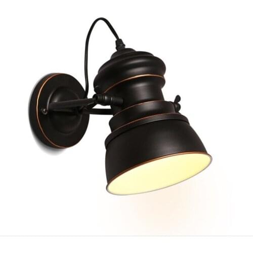 Industrial Iron Antique Rotatable Led Wall Lamp Bedside Light Aisle Light Balcony Light Retro Fashion Wall light Free Shipping