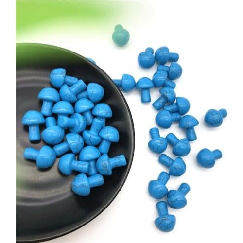 Drop Shipping 1/2Pcs Lovely Blue Turquoise Mushroom Shaped Polished Stone Decor Healing Gift Decorative Stones and Crystals