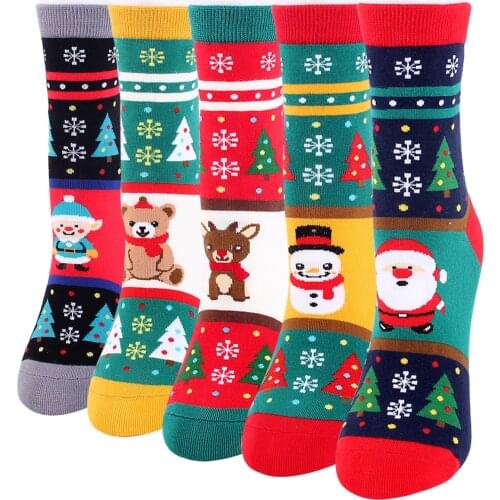 Christmas Socks Women Funny Santa Claus Christmas Tree Snow Elk Cotton Happy Socks Men Harajuku New Year Sokken Gift for Girls