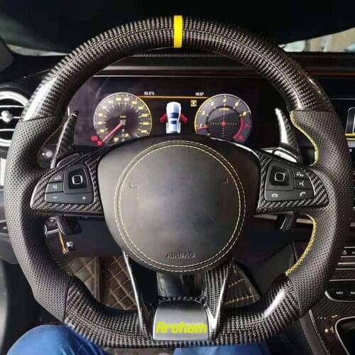 High Quality Carbon Fiber Steering Wheel Fit For Mercedes Benz AMG A45 C63 CLA45 GLE GLA CLS GLS W205 W213