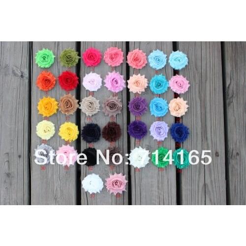 2.5" chic shabby frayed chiffon flowers,chiffon Rosette flowers 43 solid colors 30pcs/lot