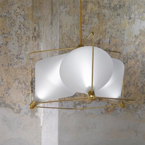 Light luxury glass chandelier LED fashion simple wrought iron lamps do not fade or oxidize for dining room living room bedroom