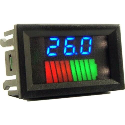 Taidacent 10 Segment 0.56 Inch 12V-72VDC Power Voltage Meter Electric Vehicle Car Power Meter Digital High Voltage Energy Meter