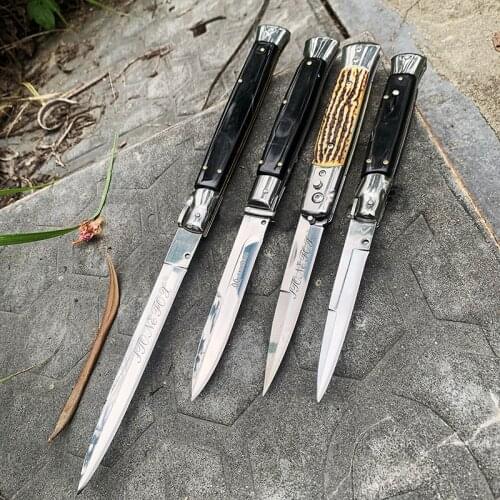9 10 13inch tactical quick opening folding knife camping hunting portable self-defense knives edc outdoor fishing tool