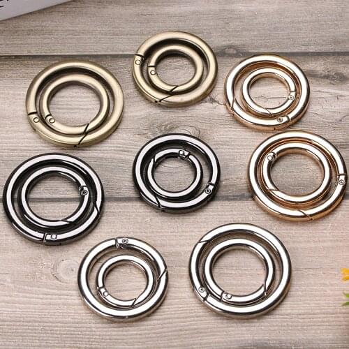 O-Ring Buckles Zinc Alloy Plated Gate Snap Clasp Clips Carabiner Purses Handbags Round Push Trigger Snap Hooks Tool Accessories