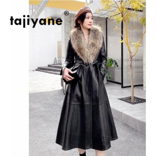 Raccoon Dog Fur Collar Real Fur Coat Female Genuine Leather Jacket Winter Coat Women Clothes 2021 Sheepskin Down Coat ZT4983