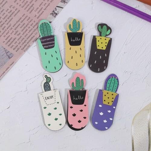 1 Set Fresh Cactus Magnetic Bookmarks Books Marker Of Page Student Stationery School Office Supply