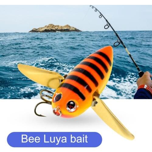 1Pcs Bee Bait Solid Treble Hook Hard Fake Bee Lure Artificial Insect Bee Bionic Fishing Tackle Accessories Sea Fishing Tools