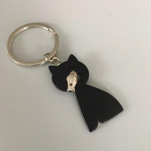 10pcs/lot black cat keychain cute key ring for women kitty key chain key holder portachiavi chaveiro llaveros bag charm